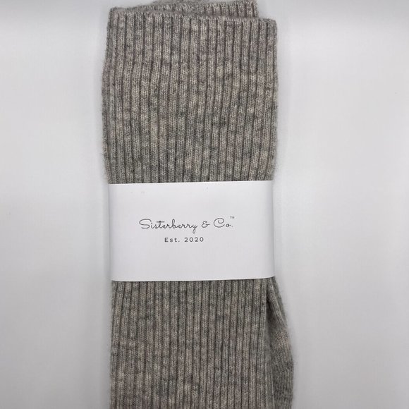 NWT Cashmere Rib Knit Socks // Grey - Picture 6 of 7